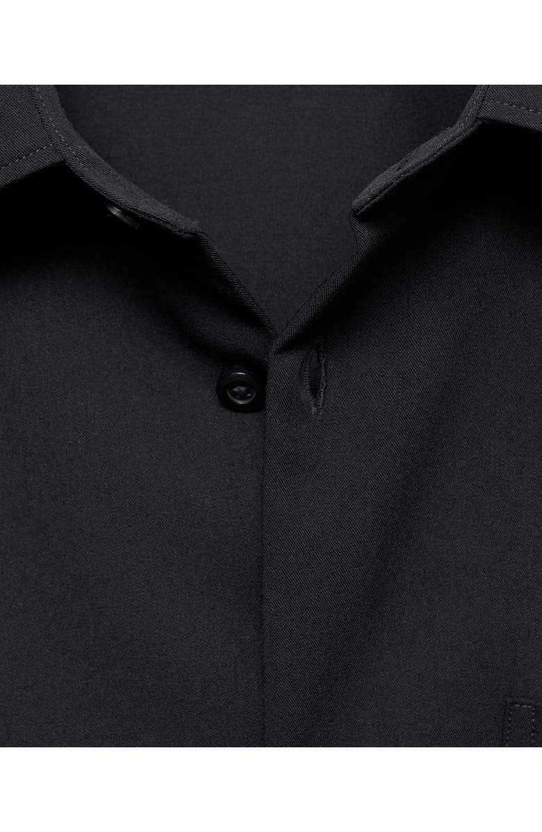 MANGO Regular Fit Stretch Button-Up Shirt, Alternate, color, Dark Navy