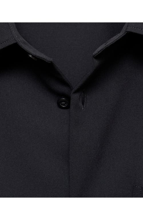 Mango Regular Fit Stretch Button-up Shirt In Dark Navy