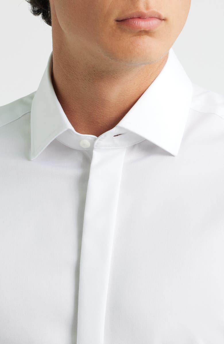 1863 by Eterna Luxury Covered Placket Non-Iron Dress Shirt, Alternate, color, White