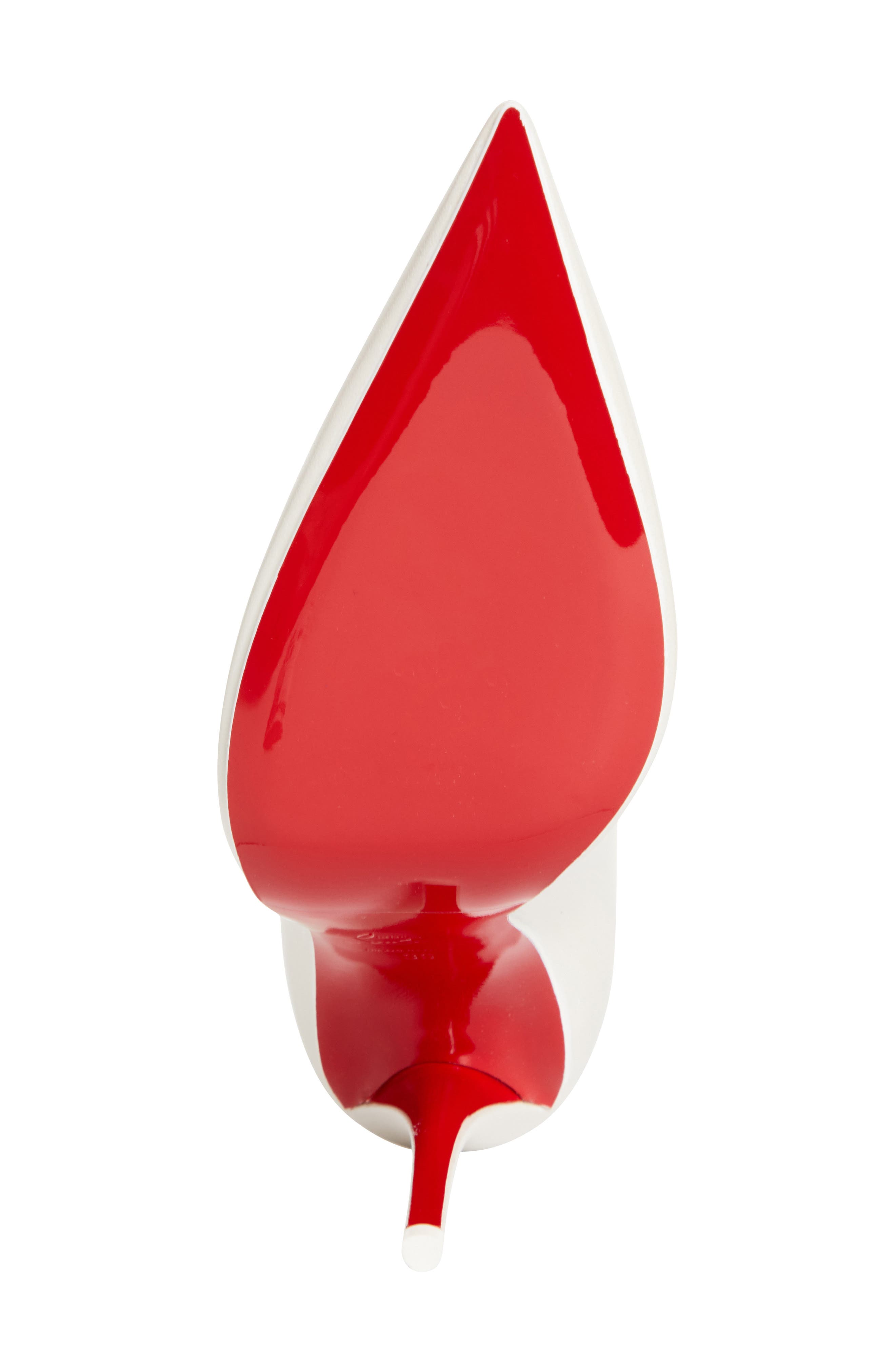 Christian Louboutin Miss Z Pointed Toe Pump, Alternate, color, Bianco/ Snow