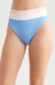 Beach Riot Heidi Colorblock High Waist Bikini Bottoms