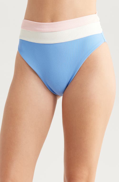 Shop Beach Riot Heidi Colorblock High Waist Bikini Bottoms In Alps Color Block