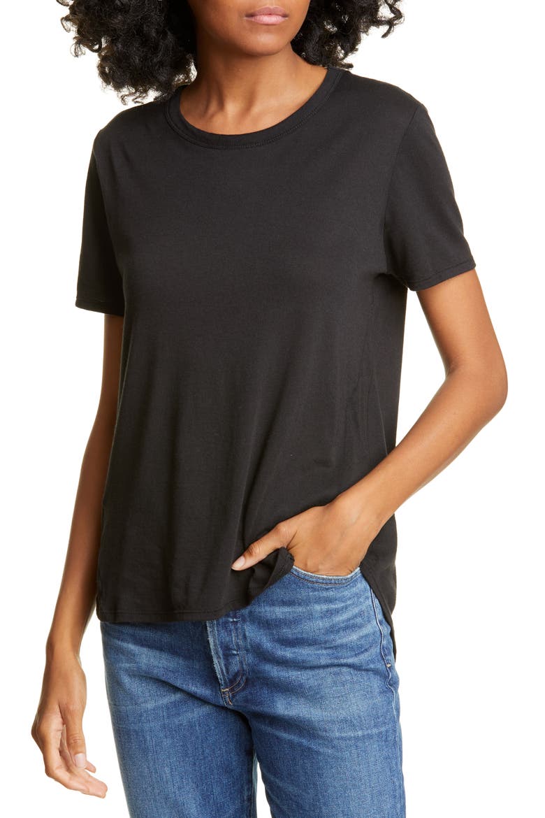 Lauren High/Low Tee, Alternate, color, BLACK