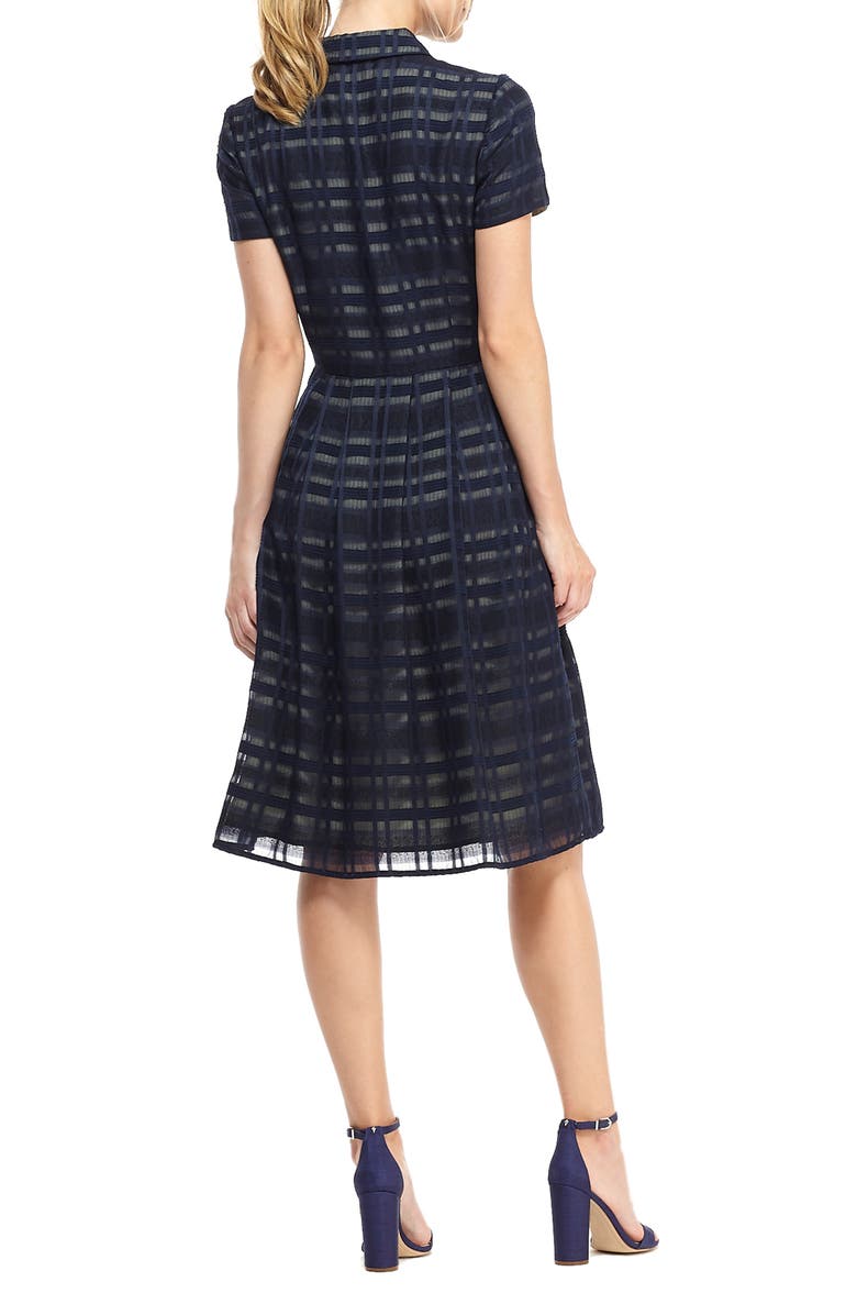 Gal Meets Glam Collection Mackenzie Windowpane Jacquard Shirtdress, Alternate, color,