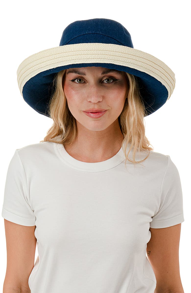 Nicole Miller Cruiser Wide Brim Hat, Alternate, color, Blue