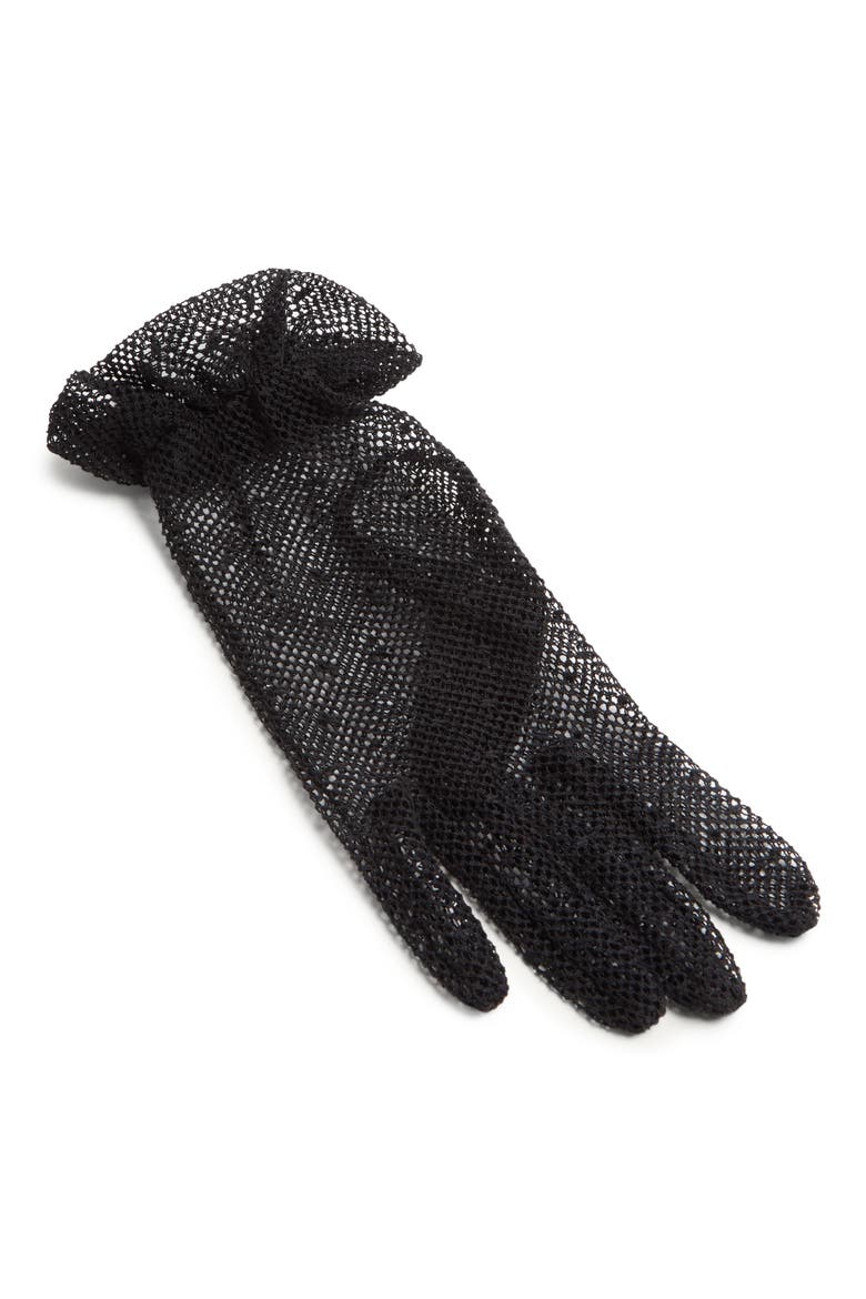 VLOGO Signature Tulle Gloves, Alternate, color, BLACK/ GOLD