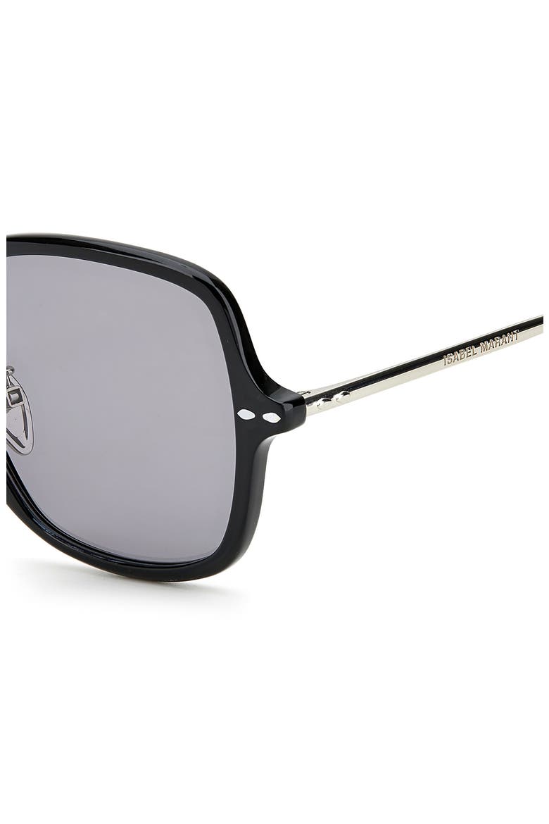 55mm Square Sunglasses, Alternate, color, BLACK SILVER/ GREY