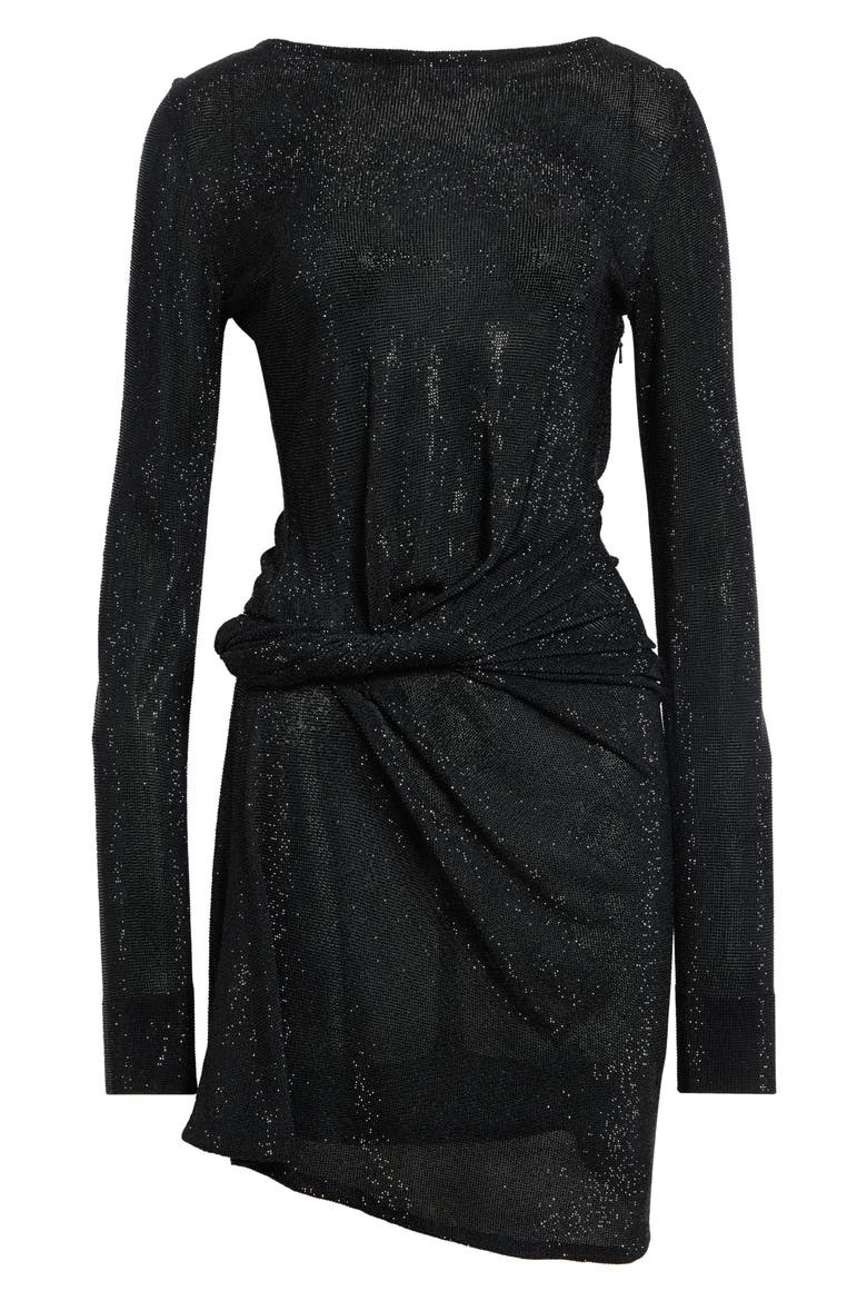 Long Sleeve Twist Jersey Sweater Dress, Alternate, color, BLACK