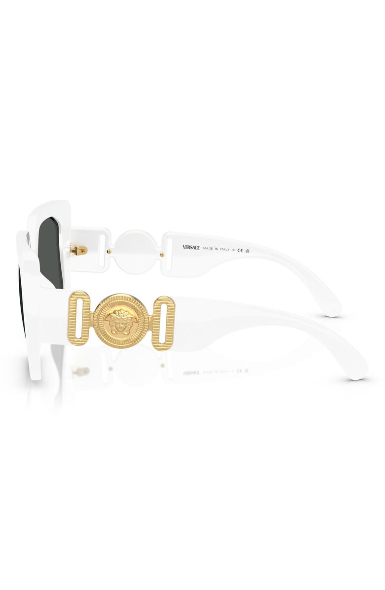 Versace 55mm Square Sunglasses, Alternate, color, White
