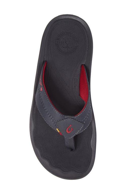 Olukai Kipi Flip Flop In Dk Shadow/dk Shadow