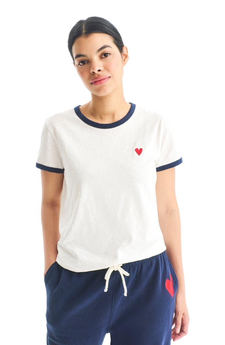 Primary Women's Fit Embroidered Heart Ringer Tee, Alternate, color, 
