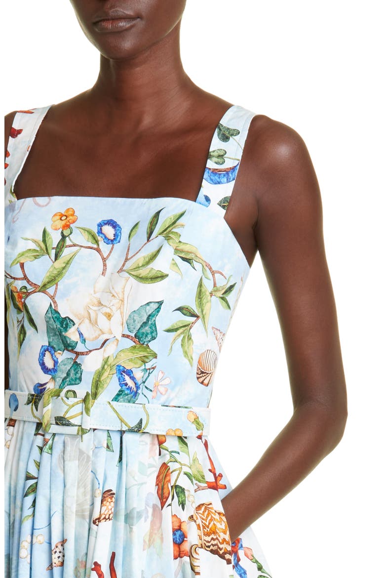 Pietre Dure Print Stretch Cotton Sundress, Alternate, color, SKY MULTI