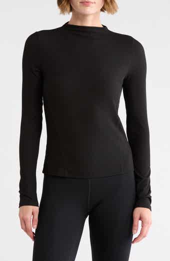 Glow Rib Mock Neck Top