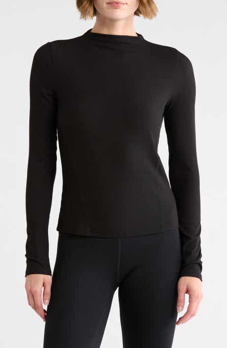 Glow Rib Mock Neck Top