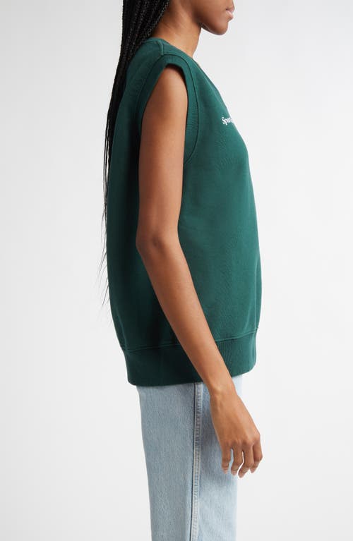 Sporty And Rich Sporty & Rich Yankees Embroidered Cotton Fleece Vest In Forest