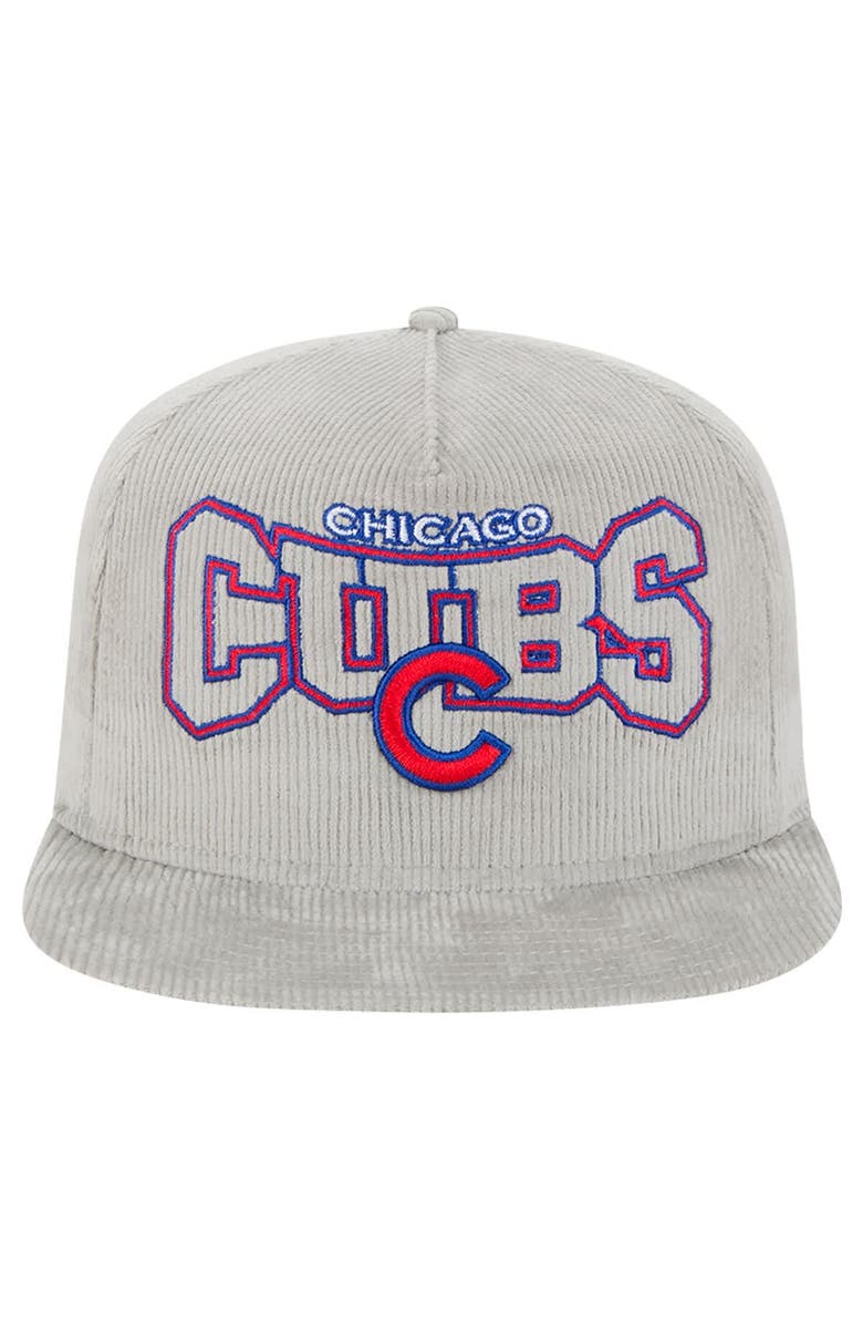 New Era Men's New Era Gray Chicago Cubs Corduroy Golfer Snapback Hat, Alternate, color, Gray