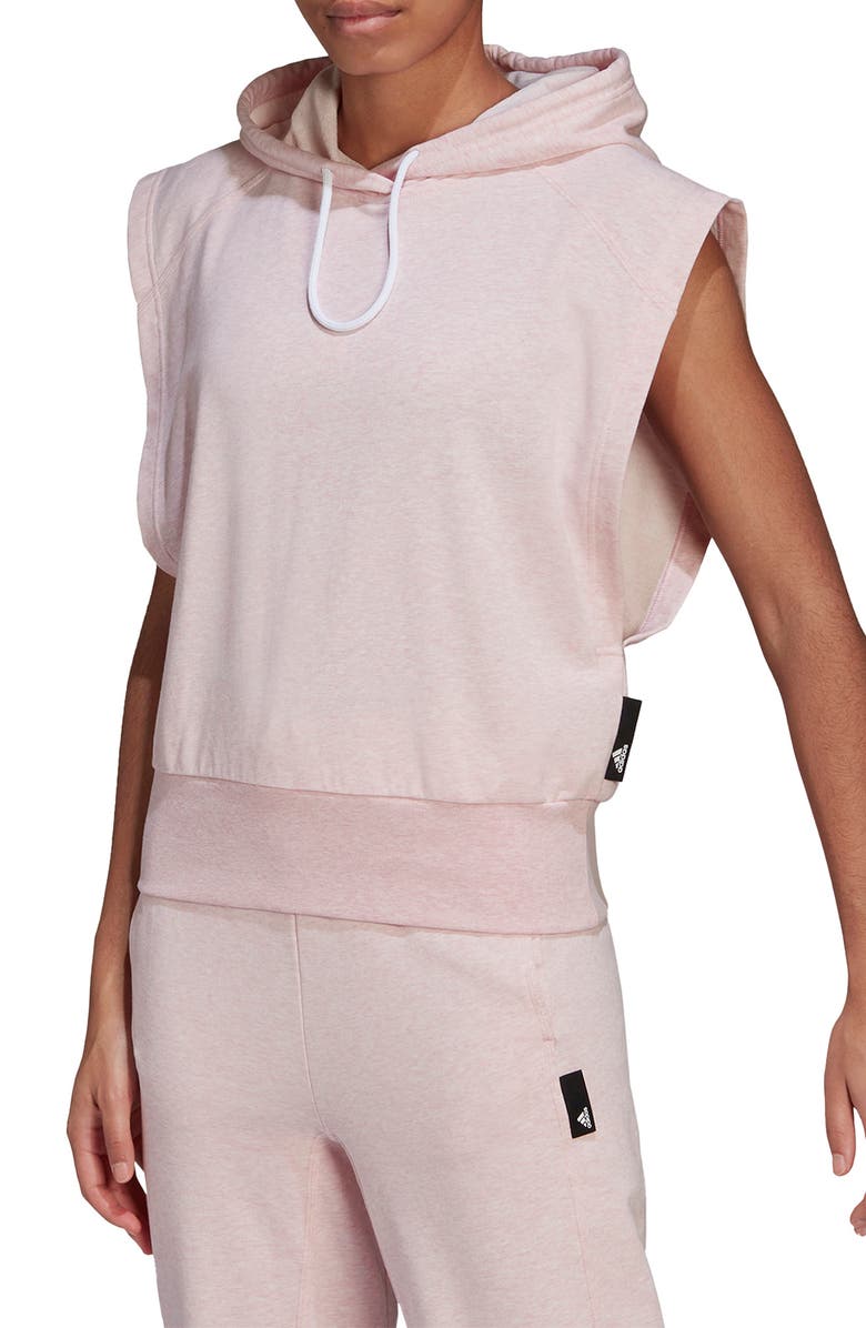 adidas Studio Lounge Sleeveless Hoodie, Main, color, 