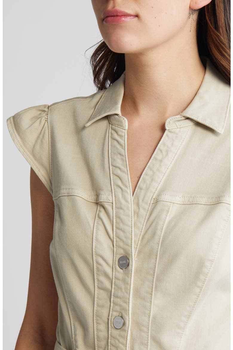 Jaxsyn Cap Sleeve Denim Midi Shirtdress, Alternate, color, VINTAGE WARM SAND