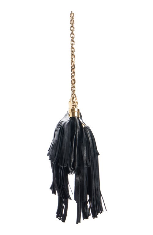 Chloé Foulard Fringed Leather Shoulder Bag In Black