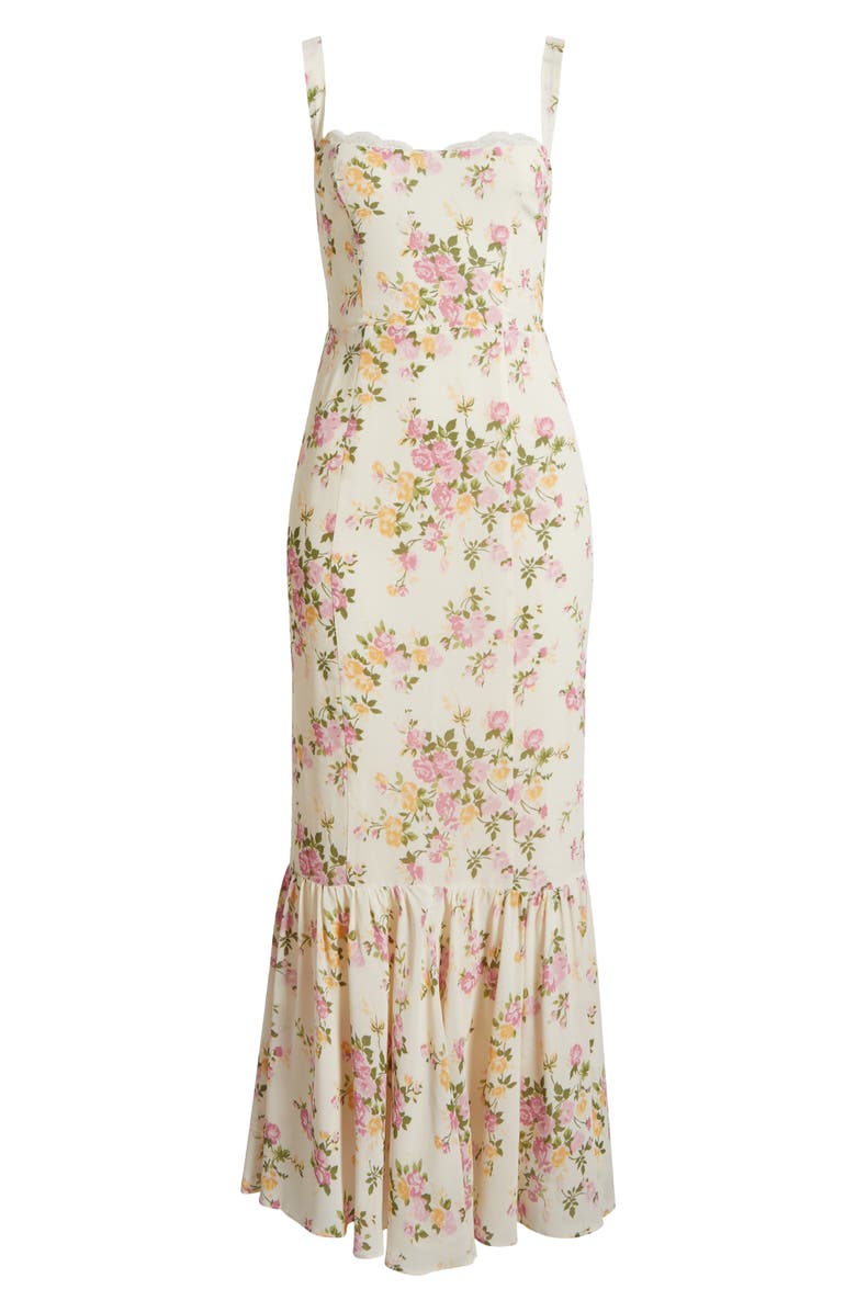 Reformation Irisa Floral Trumpet Dress, Alternate, color, Posy