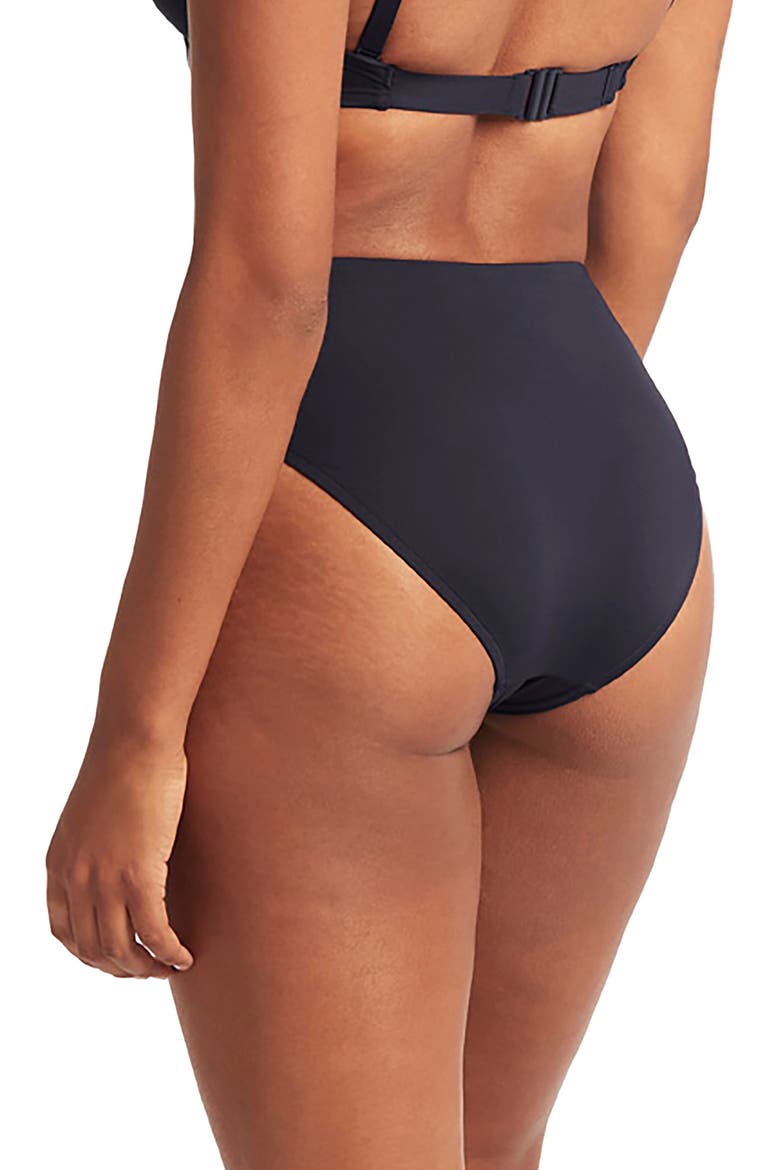 Retro High Waist Bikini Bottoms, Alternate, color, NIGHT SKY