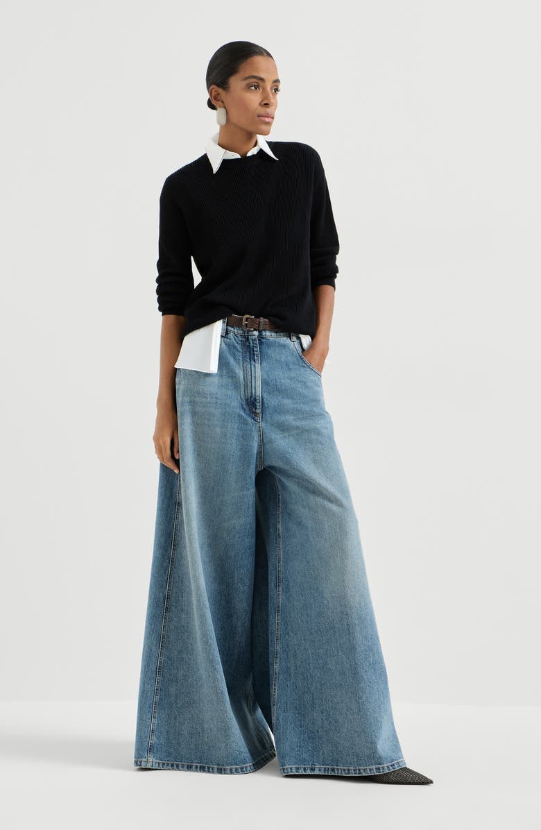 Brunello Cucinelli Cotton sweater, Alternate, color, Black