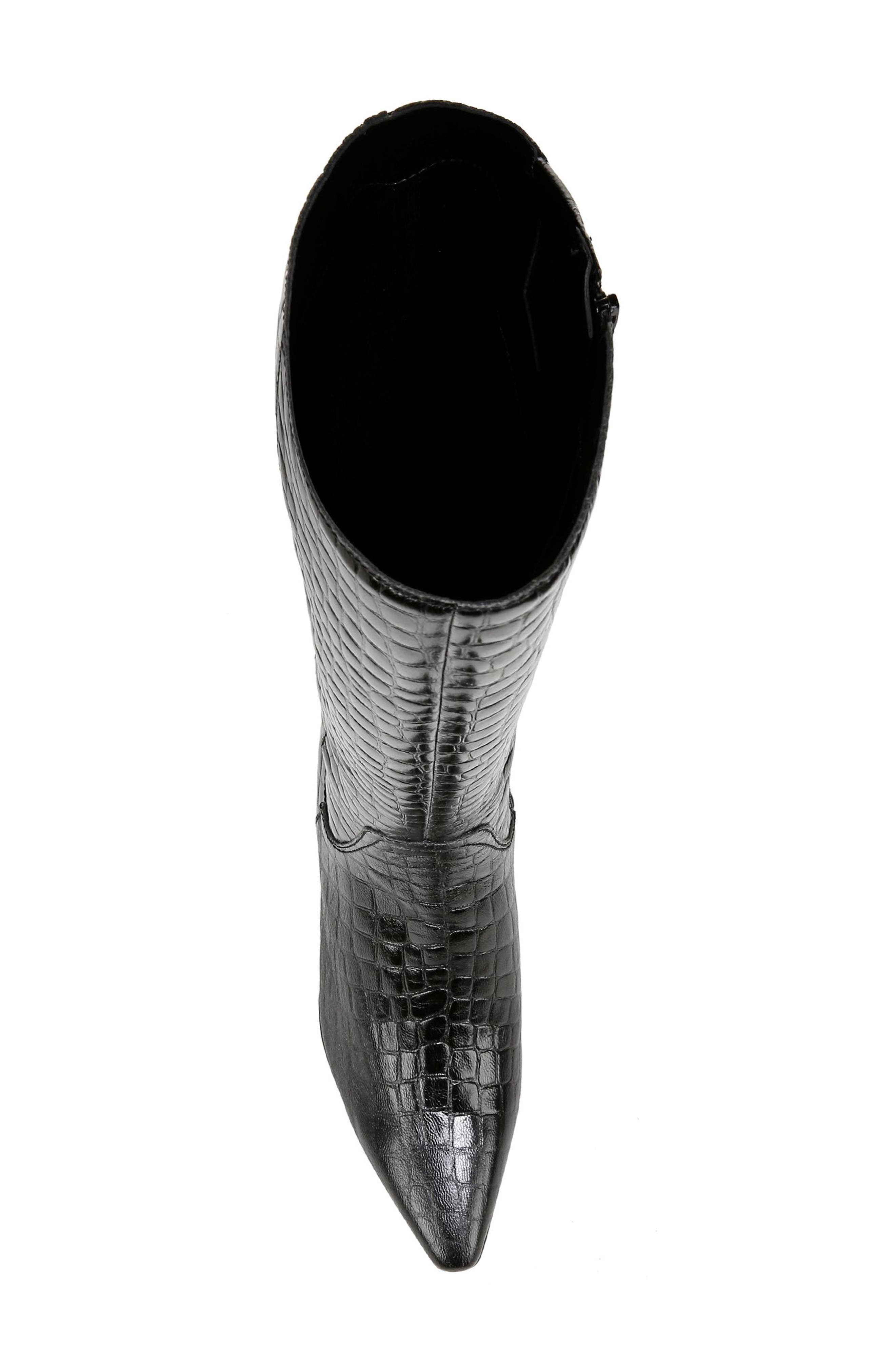 Naturalizer Deesha Pointed Toe Knee High Kitten Heel Boot, Alternate, color, Black