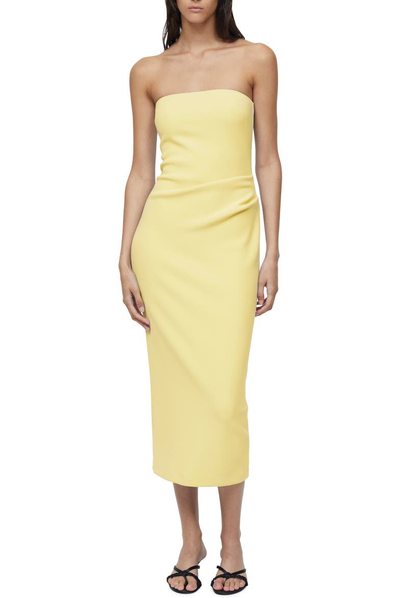 Karina Strapless Sheath Dress, Main, color, BUTTER YELLOW