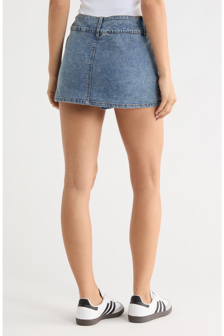 Stretch Denim Miniskirt, Alternate, color, MEDIUM WASH