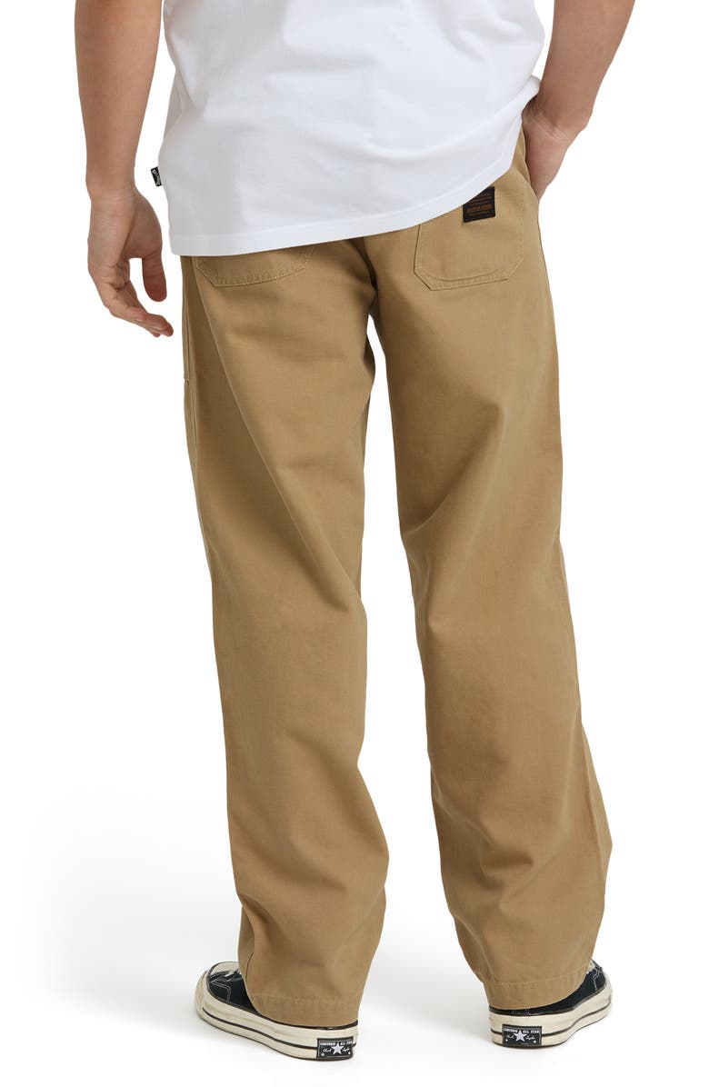 Billabong Stamped Garage Relaxed Straight Leg Patch Pocket Canvas Pants, Alternate, color, Gravel