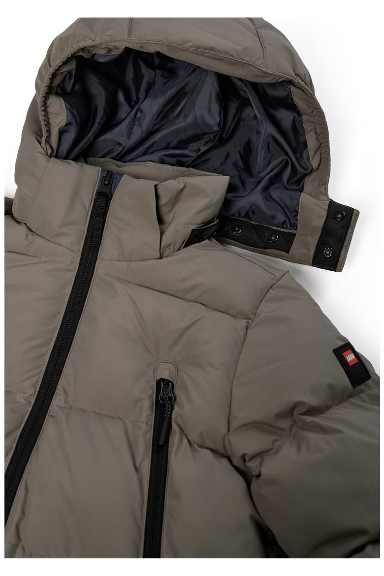 Kids' Hooded Puffer Jacket, Alternate, color, BROWN