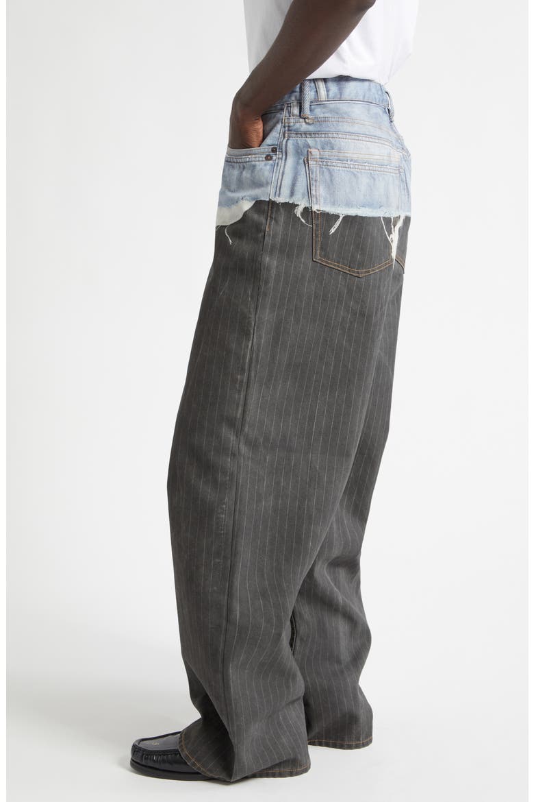 1981 Loose Fit Trompe l'Oeil Pinstripe Jeans, Alternate, color, BLUE/ BLACK