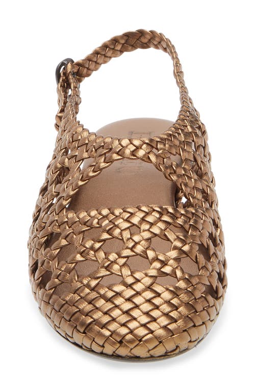 Hereu Empuria Metallic Woven Sandal In Gold