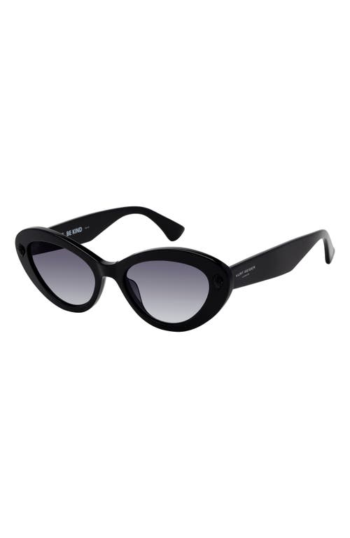 Kurt Geiger Cat Eye Sunglasses, 60mm In Black/smoke Gradient