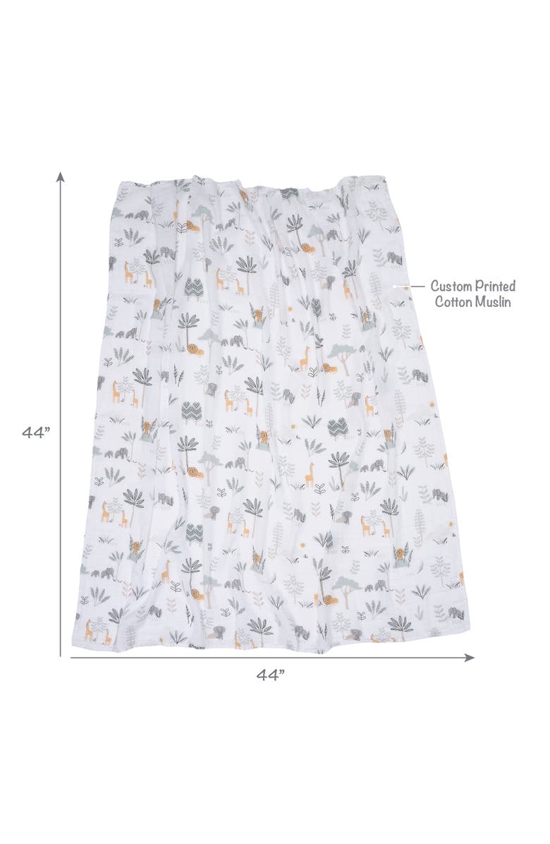 Lambs & Ivy Jungle Adventure 2-Pack Cotton Muslin Newborn Baby Swaddle Blankets, Alternate, color, Multicolor