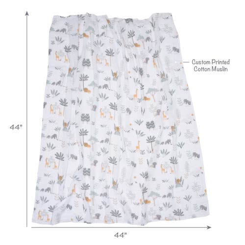 Lambs & Ivy Jungle Adventure 2-pack Cotton Muslin Newborn Baby Swaddle Blankets In Multi