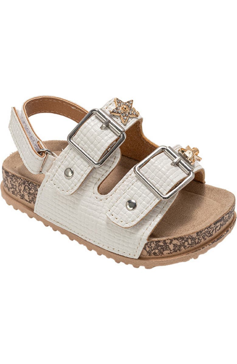 bebe Peached Double Strap Sandal, Main, color, White