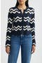 selected Navy And Ivory Wavy Stripe