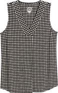 Anne Klein Polka Dot Pleat Front Shell