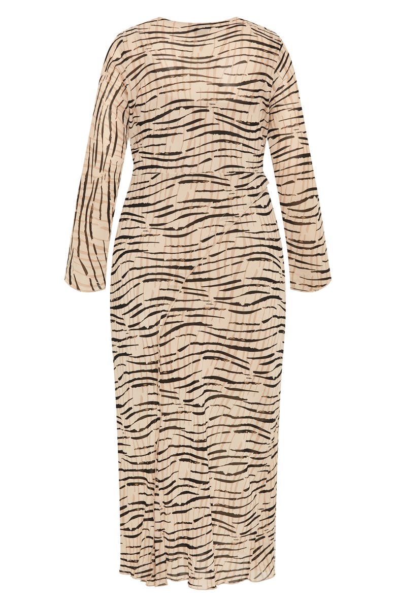 City Chic Anthea Zebra Print Long Sleeve Maxi Dress, Alternate, color,