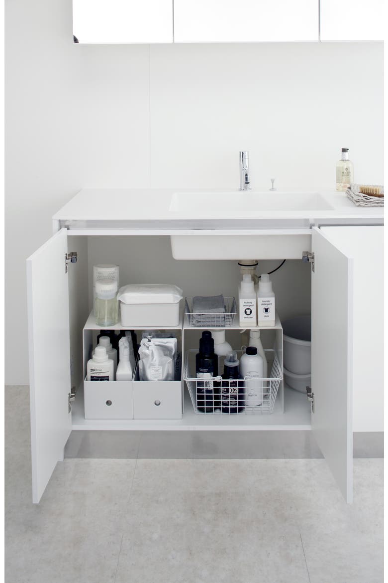 Set of 2 Riser Shelves, Alternate, color, WHITE