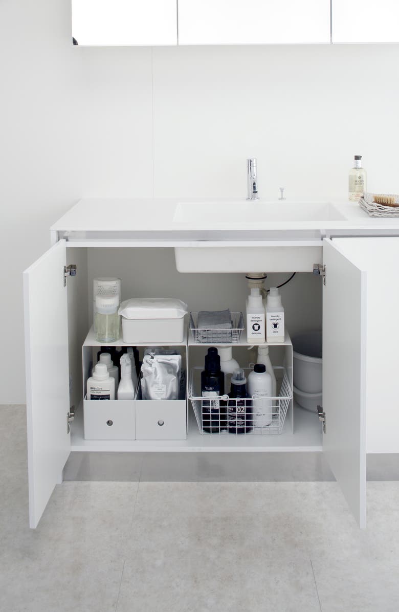 Yamazaki Set of 2 Riser Shelves, Alternate, color, White