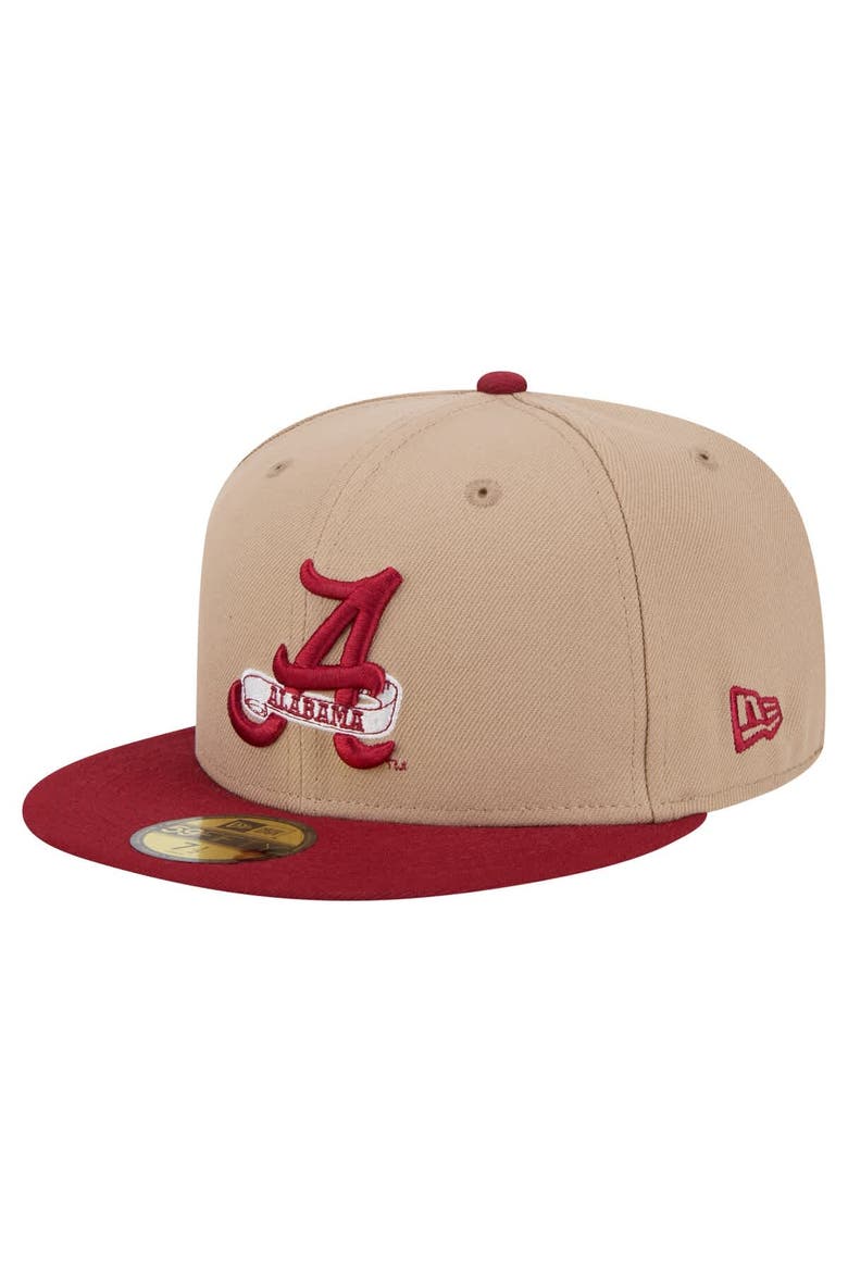 Men's New Era  Khaki Alabama Crimson Tide Two-Tone 59FIFTY Fitted Hat, Main, color, Khaki