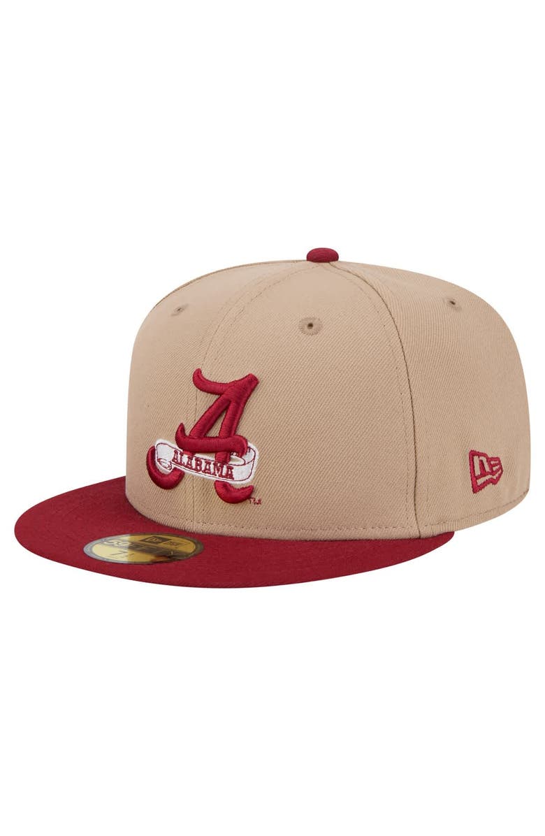 New Era Men's New Era Khaki Alabama Crimson Tide Two-Tone 59FIFTY Fitted Hat, Main, color, Khaki