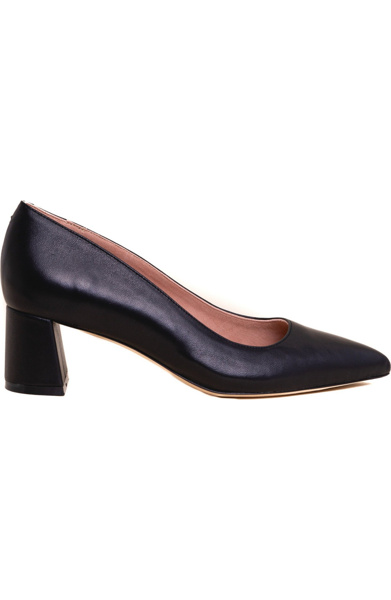 ALLY Shoes Lower Block Heel Pump, Main, color, Black Leather