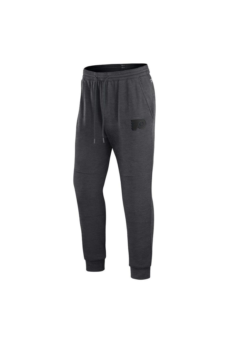 Men's Fanatics Branded Heather Charcoal Philadelphia Flyers Authentic Pro Road Jogger Sweatpants, Alternate, color, Heather Charcoal