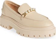 Stuart Weitzman Perla Imitation Pearl Lug Sole Loafer