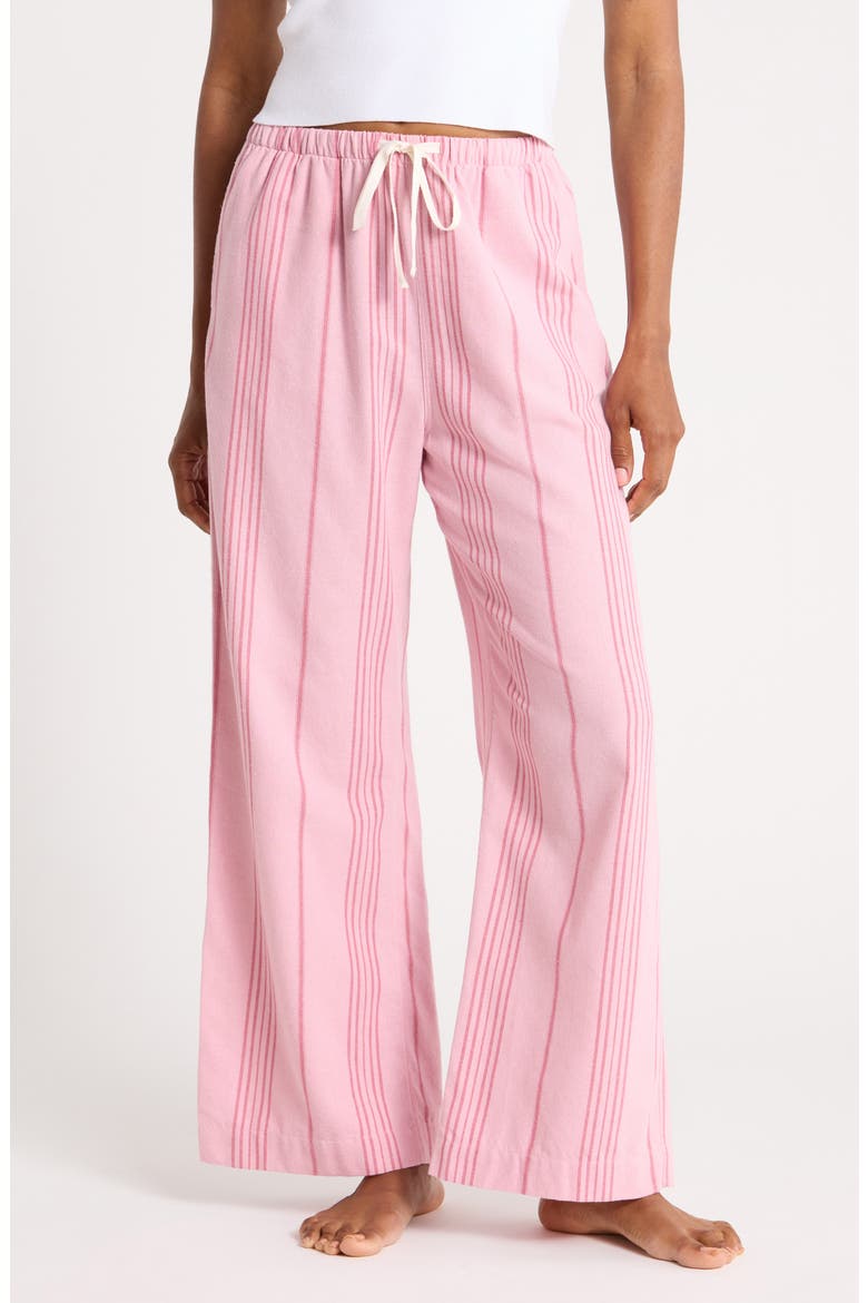 Twill Sleep Pants, Main, color, PINK- BURG DANIELLE STRIPE