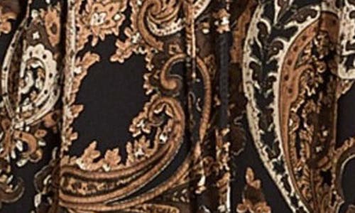 Guess Sana Paisley Long Sleeve Minidress In Blue