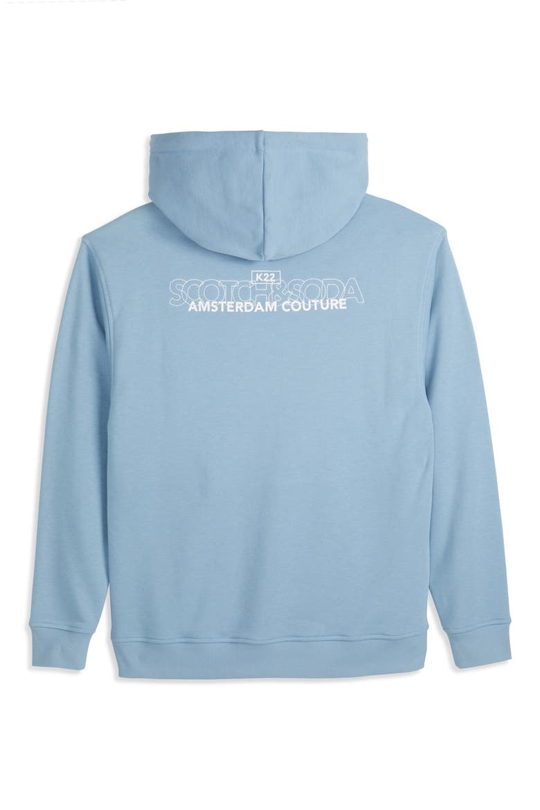 Relaxed Fit Fleece Graphic Hoodie, Alternate, color, FADED DENIM